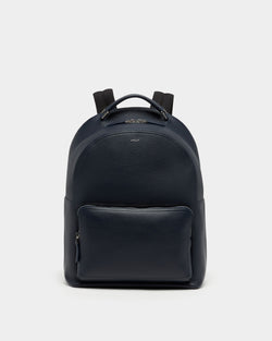 Capitol Backpack in Navy Blue Grained Leather