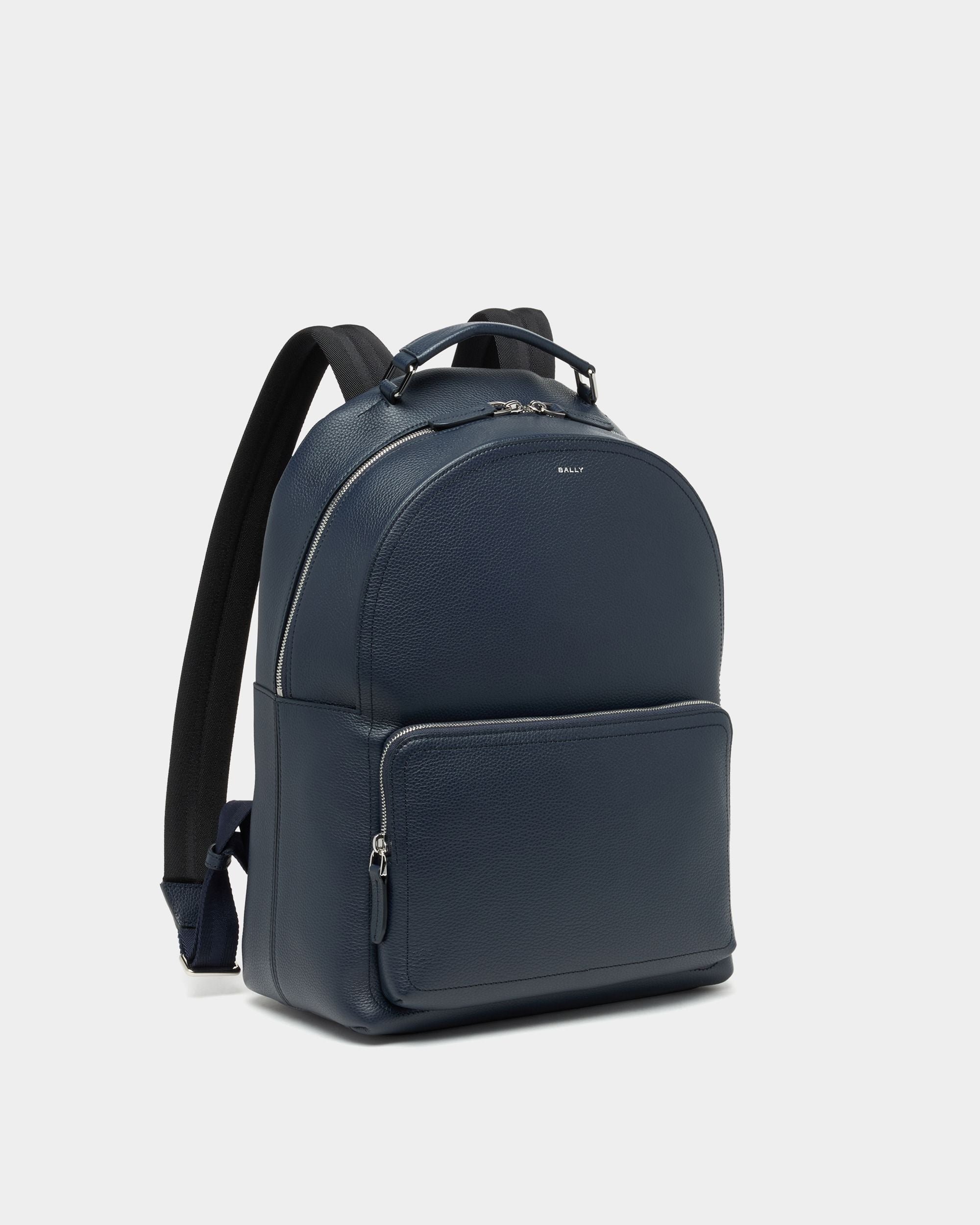 Bally Global - Capitol Rucksack aus genarbtem Leder in Navy Blue - Blue