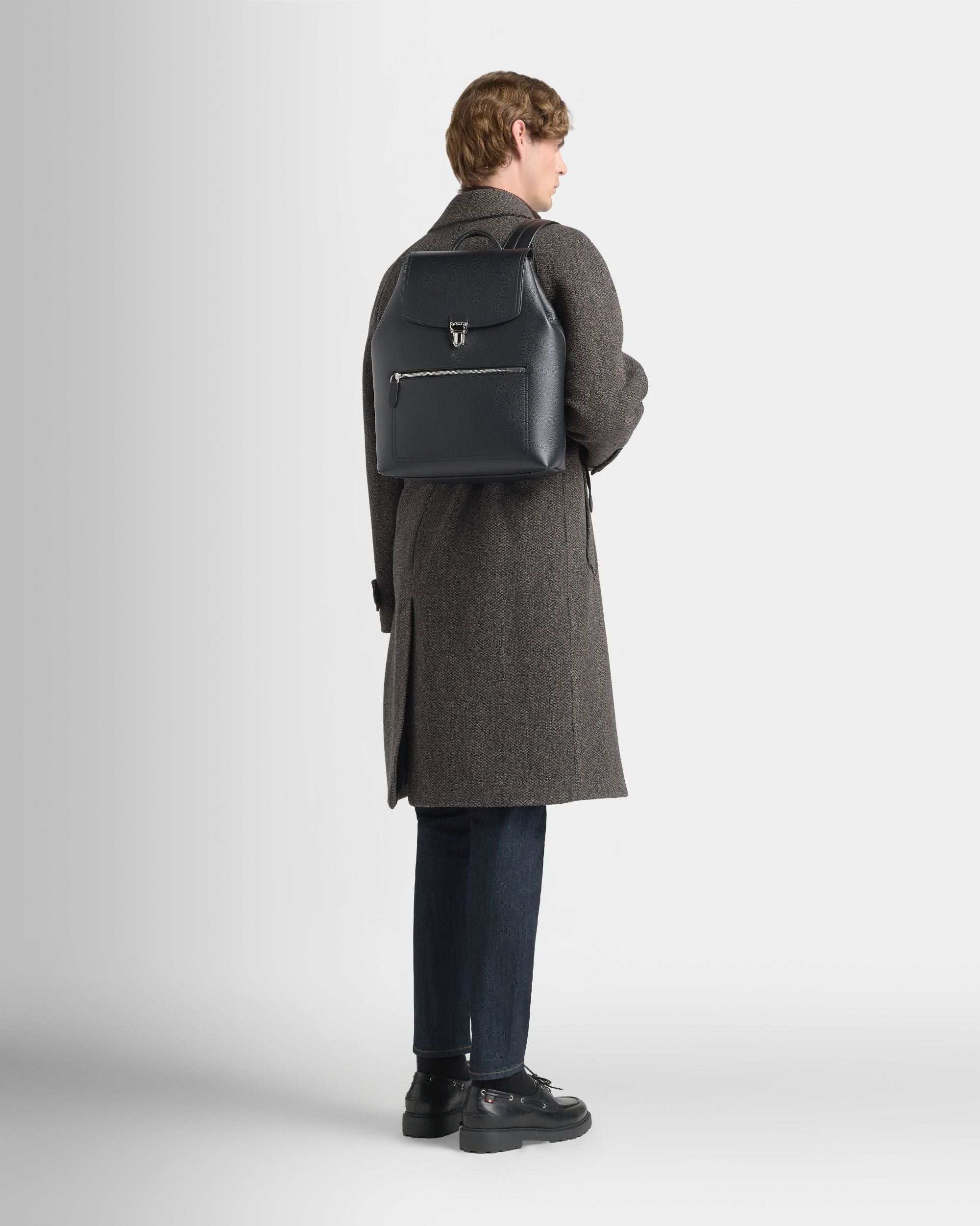 Bally Global - Capitol Backpack in Black Grained Leather - Black