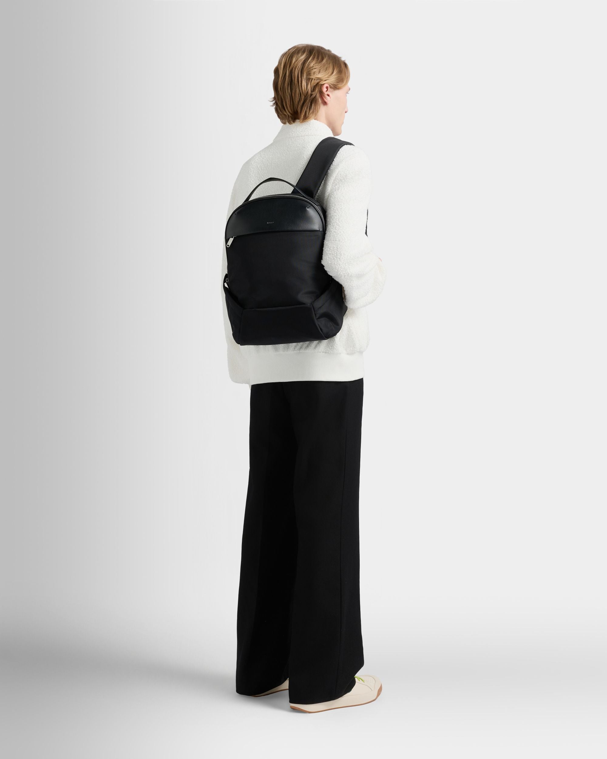 Bally Global - Sac à dos Vogel en nylon et cuir recyclé noirs - Noir