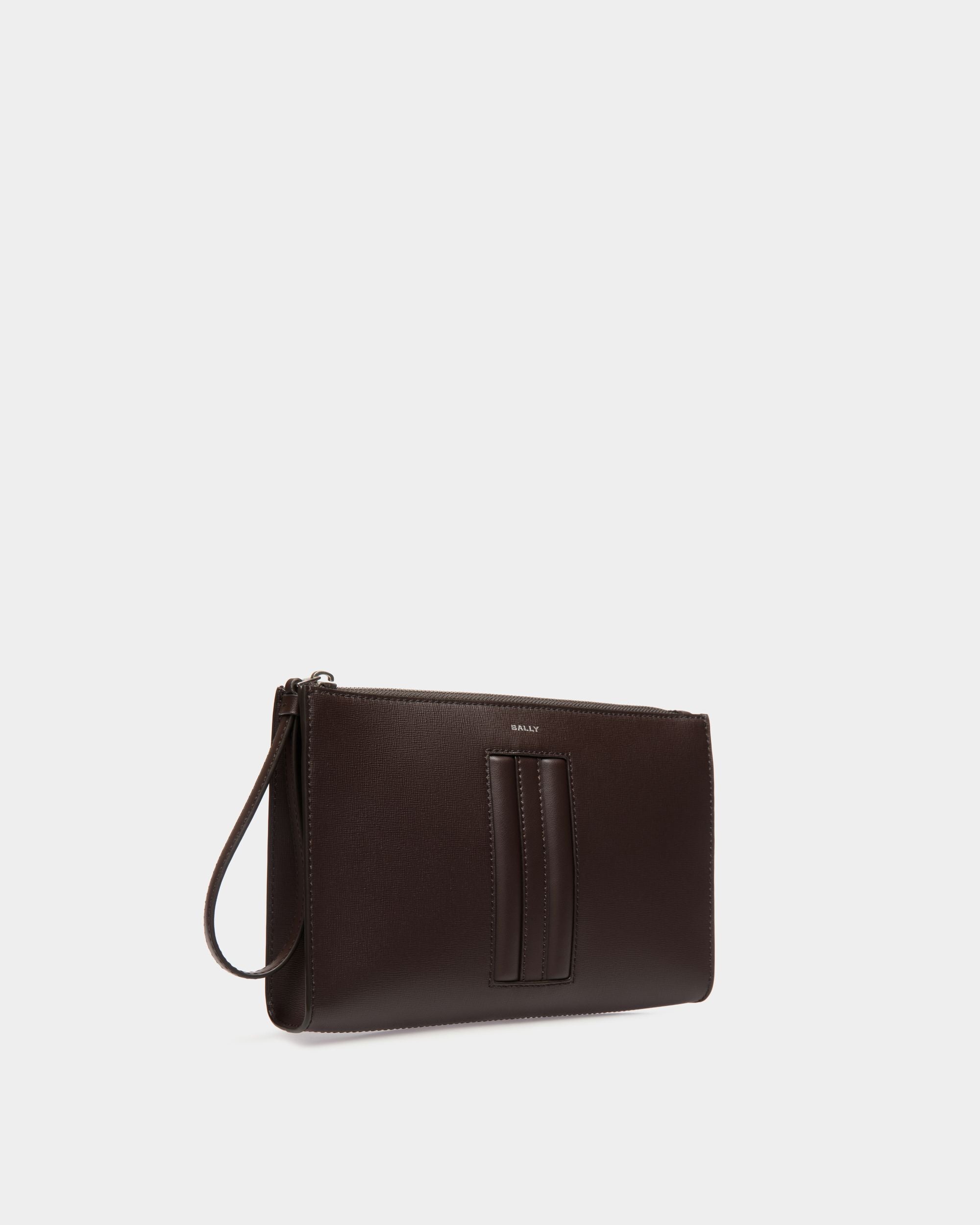Bally Global - Pochette Mythos En Cuir Recyclé Ebano - Marron