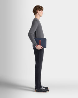 Pochette En Cuir Navy Blue Avec Détail Bally Ribbon
