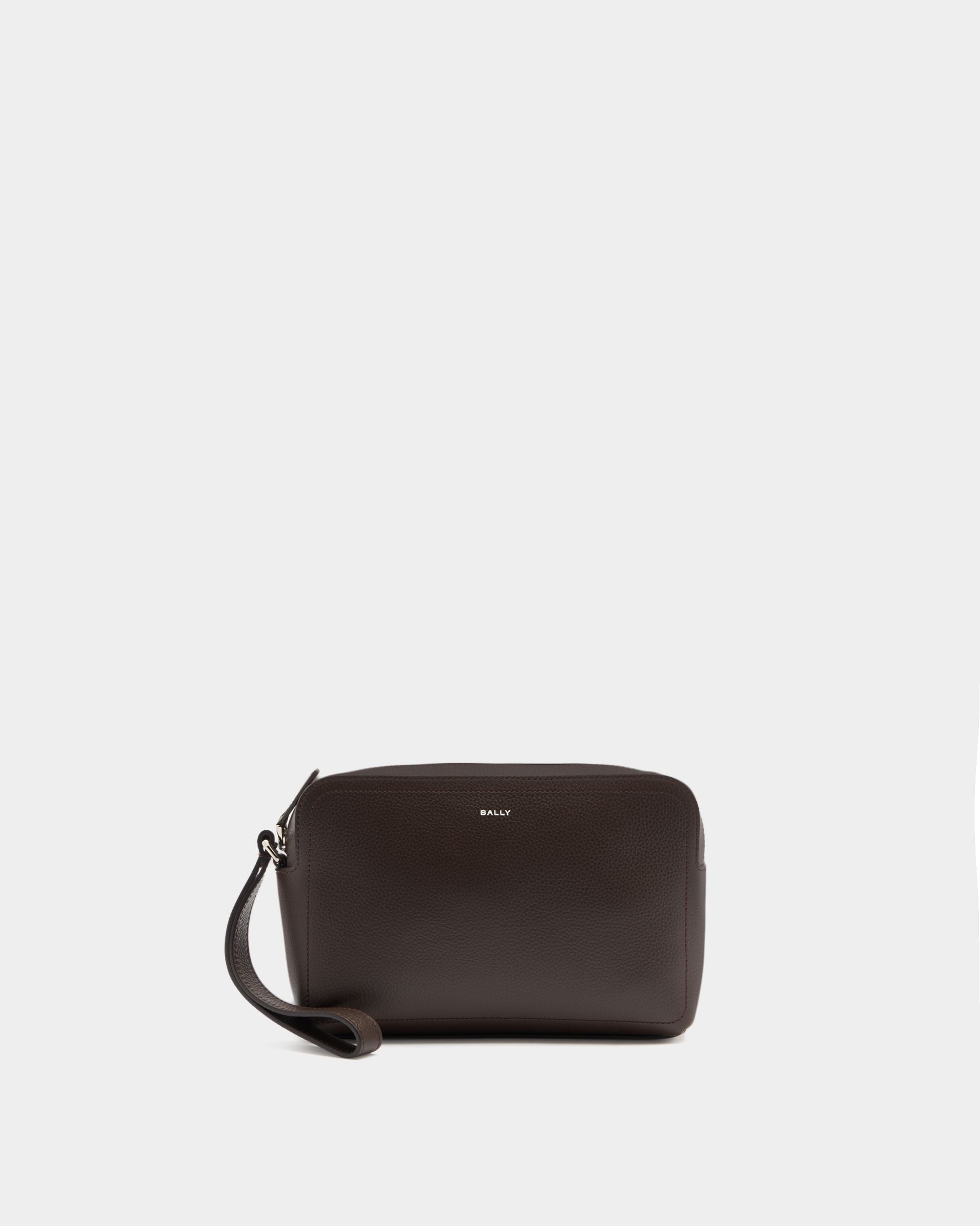 Bally Global - Capitol Pouch in Ebano Grained Leather - Brown