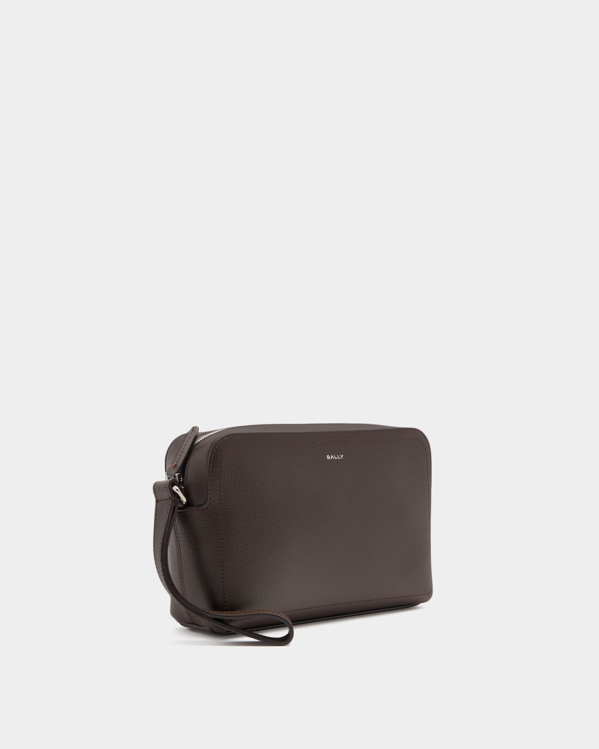 Bally Global - Capitol Pouch in Ebano Grained Leather - Brown