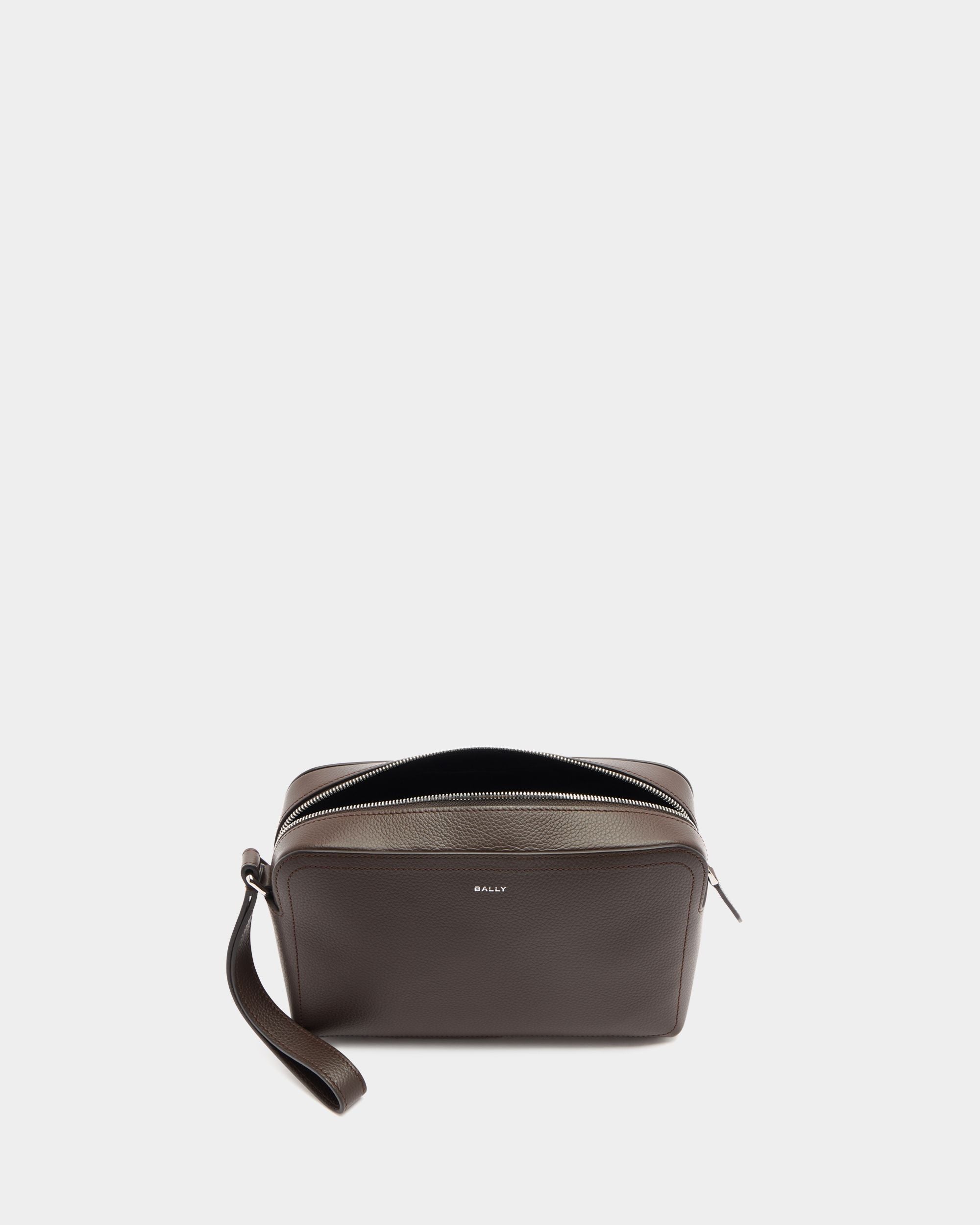 Bally Global - Capitol Pouch in Ebano Grained Leather - Brown
