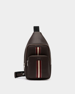 Sling Bag in Coffee Leather With a Bally Ribbon