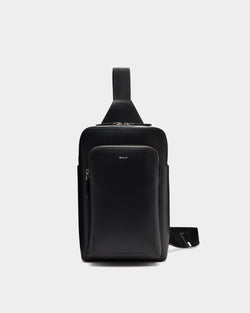 Bolso bandolera Capitol de piel granulada negra