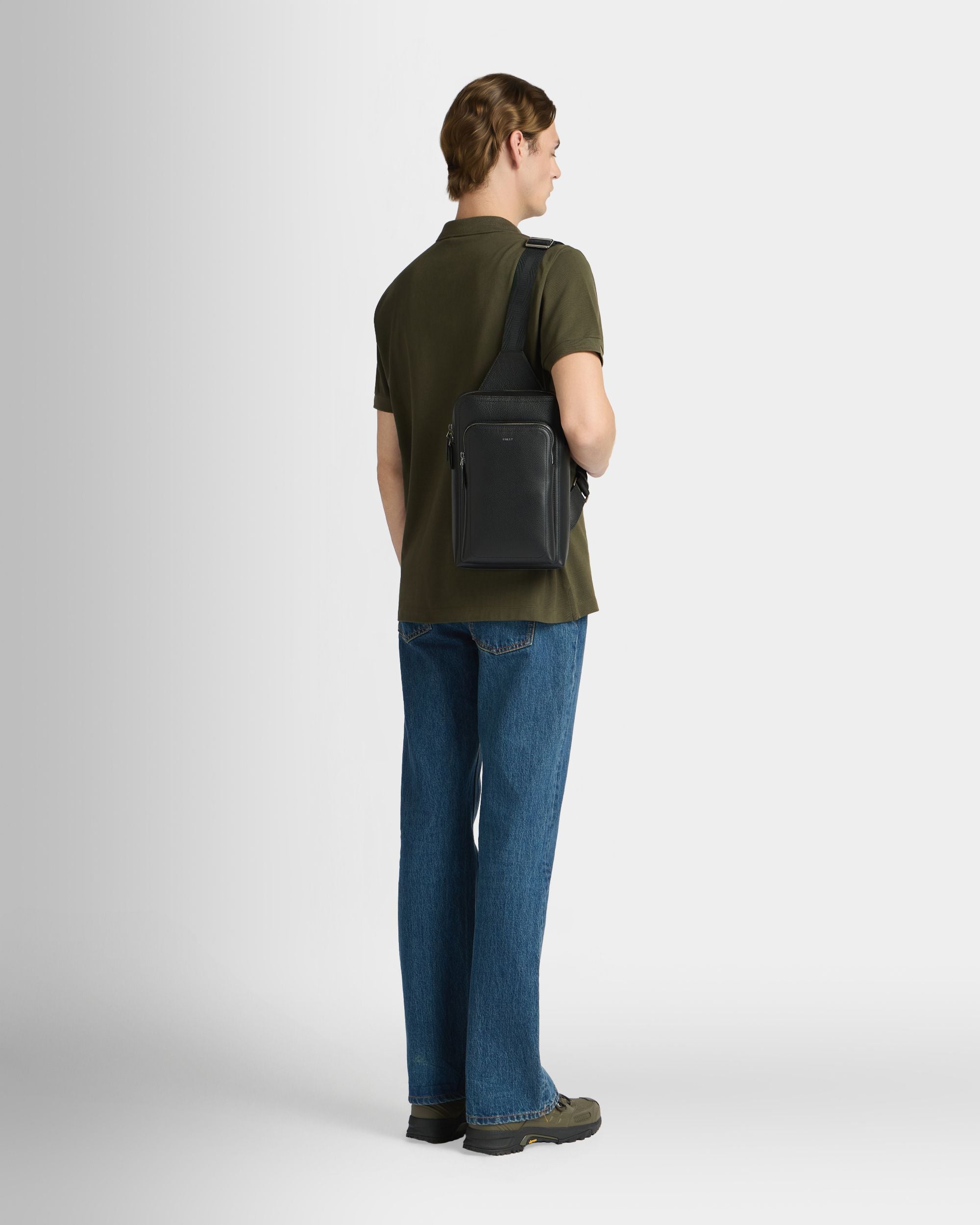 Bally Global - Bolso bandolera Capitol de piel granulada negra - Negro