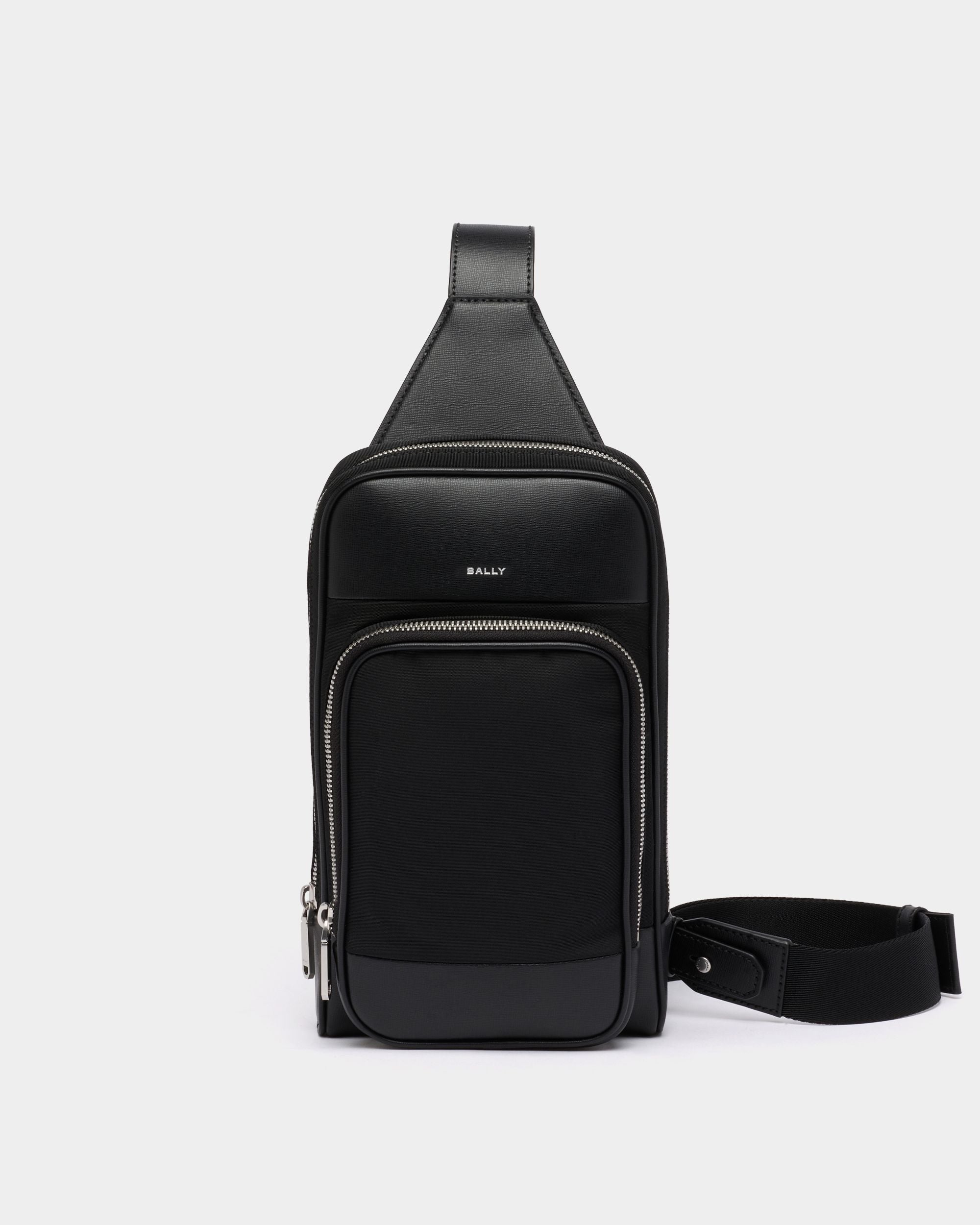 Bally Global - Vogel Sling Bag in Black Nylon and Recycled Leather - Black