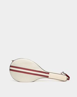 Tennis Collection Racket Case in Natural Cotton Canvas and Leather