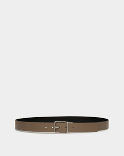 Country 35mm Reversible And Adjustable Belt In Beige And Black Leather