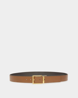 Astory 35mm Reversible And Adjustable Belt In Brown And Black Leather