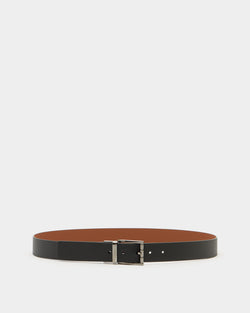 Astory Adjustable And Reversible Belt in Black and Amber Brown Leather