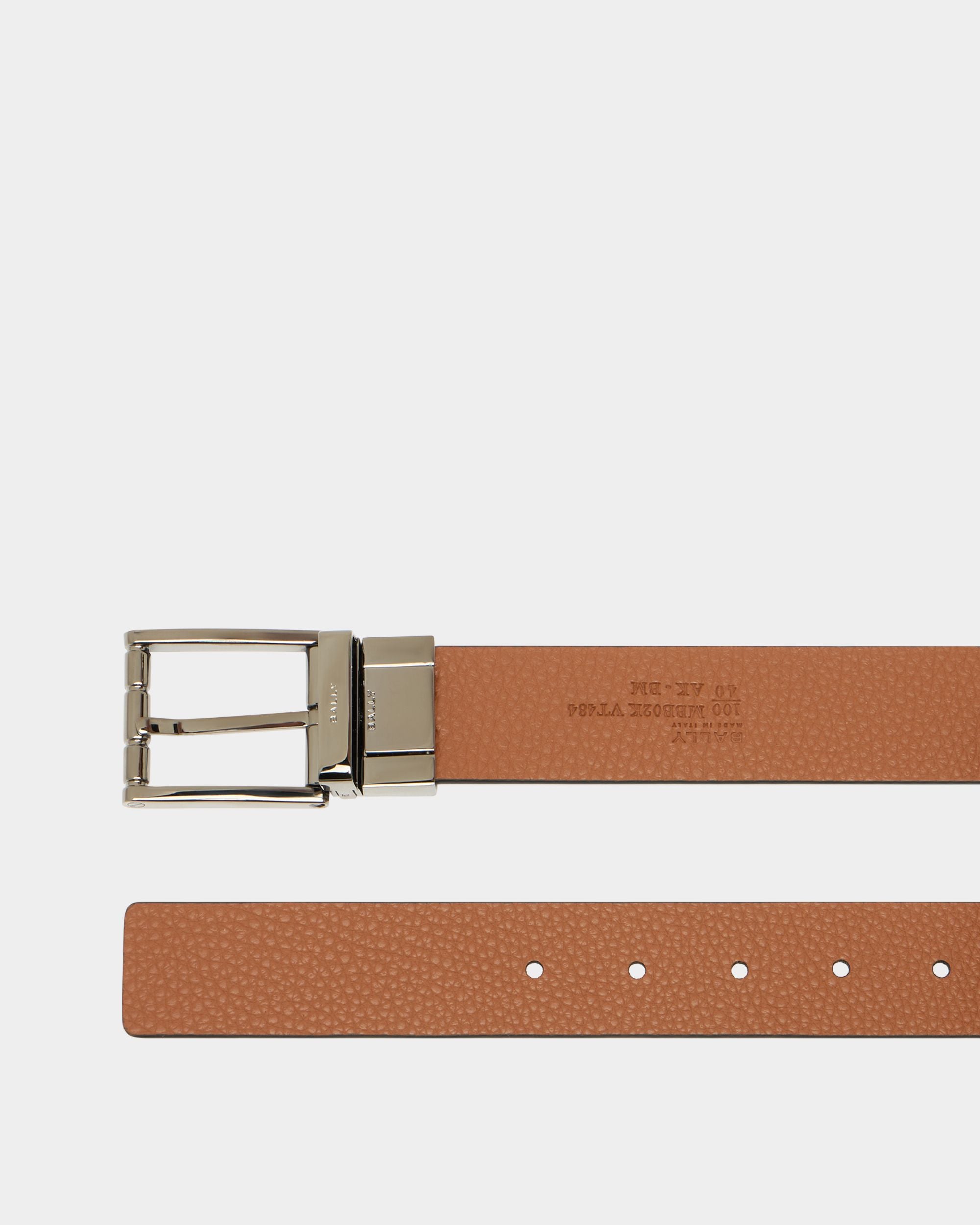 Bally Global - Astory Adjustable And Reversible Belt in Black and Amber Brown Leather - Multicolor