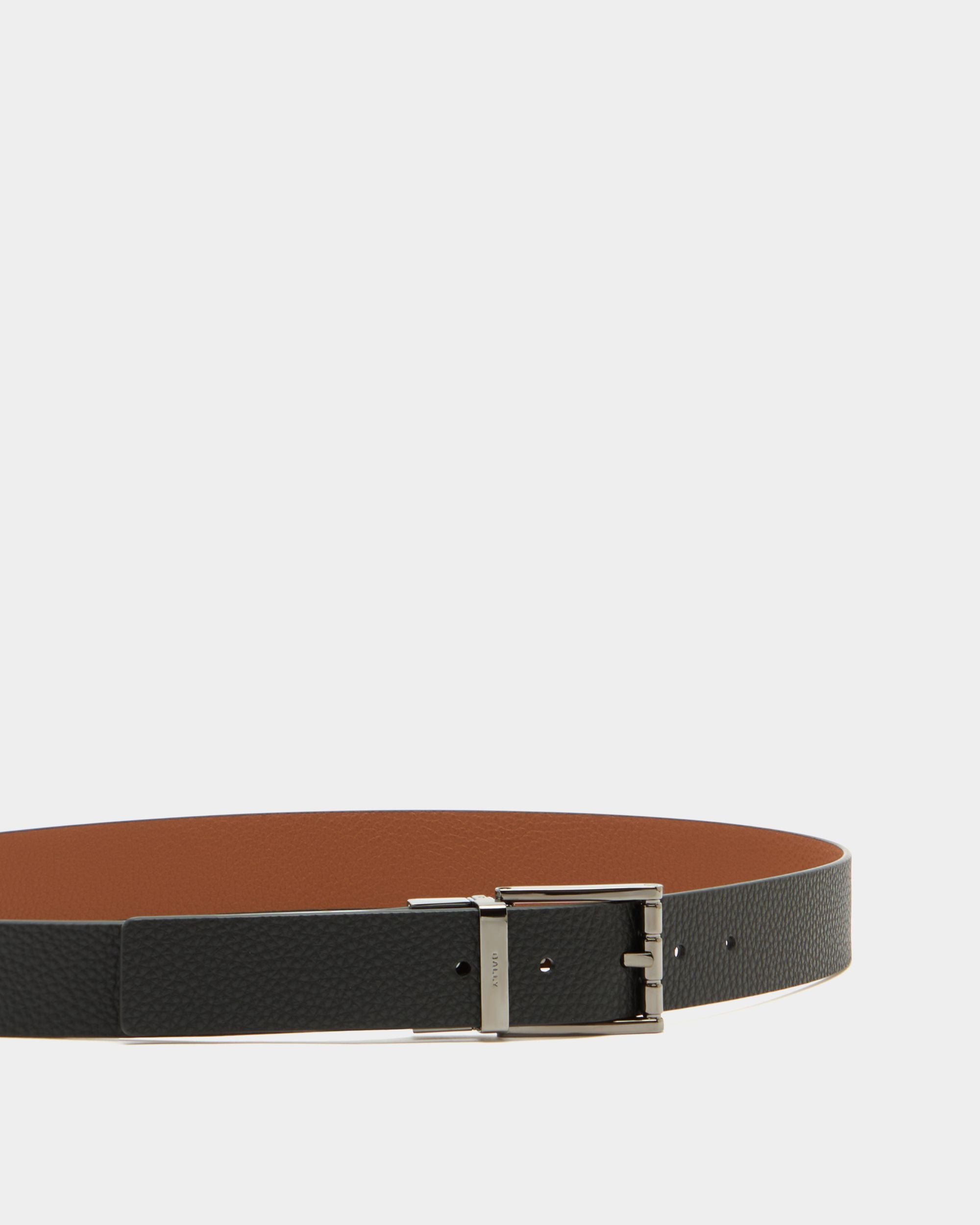 Bally Global - Astory Adjustable And Reversible Belt in Black and Amber Brown Leather - Multicolor