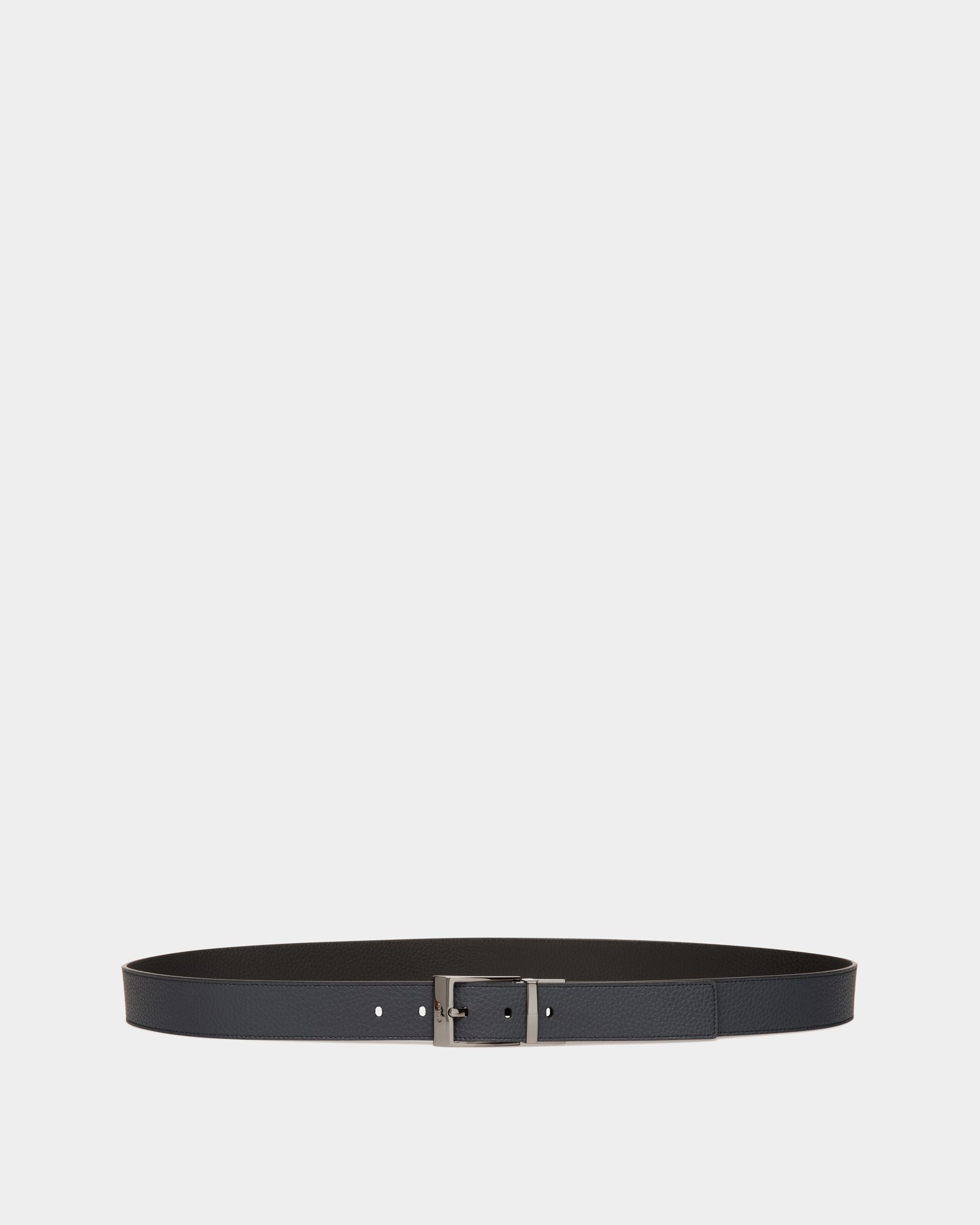 Bally Global - Shiffie 35mm Reversible And Adjustable Belt In Navy Blue And Black Leather - Multicolor
