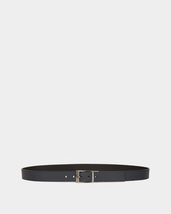 Shiffie 35mm Reversible And Adjustable Belt In Navy Blue And Black Leather