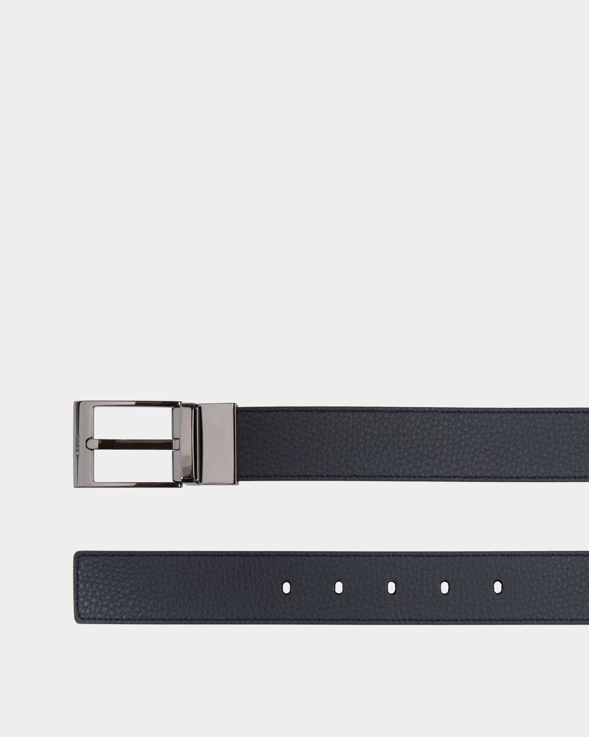 Bally Global - Shiffie 35mm Reversible And Adjustable Belt In Navy Blue And Black Leather - Multicolor