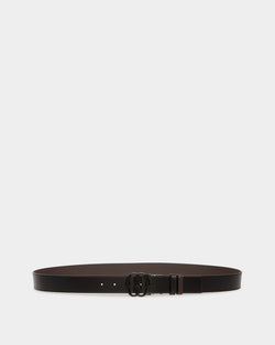 Bally Iconic Buckle Adjustable-Reversible Belt In Black Leather