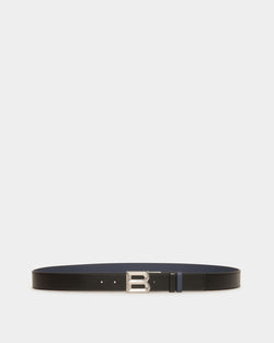 B Bold 35Mm Reversible And Adjustable Belt In Black And Marine Leather