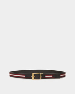 Shiffie 35mm Reversible Belt In Red And White Fabric And Leather
