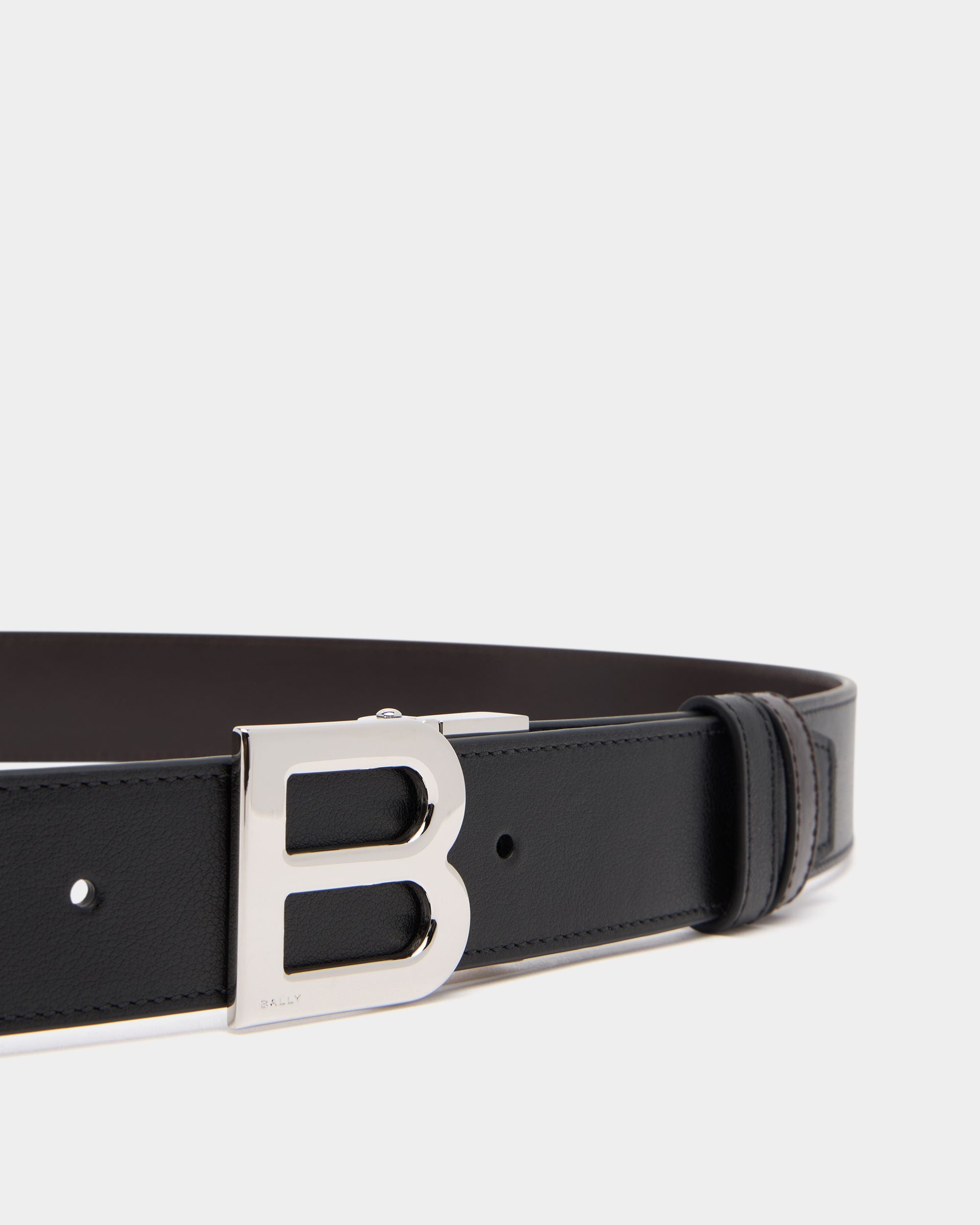 Bally Global - Verstellbarer 35 Mm Breiter B Logo Wendegürtel Aus Leder In Schwarz Und Ebenholzschwarz - Mehrfarbig