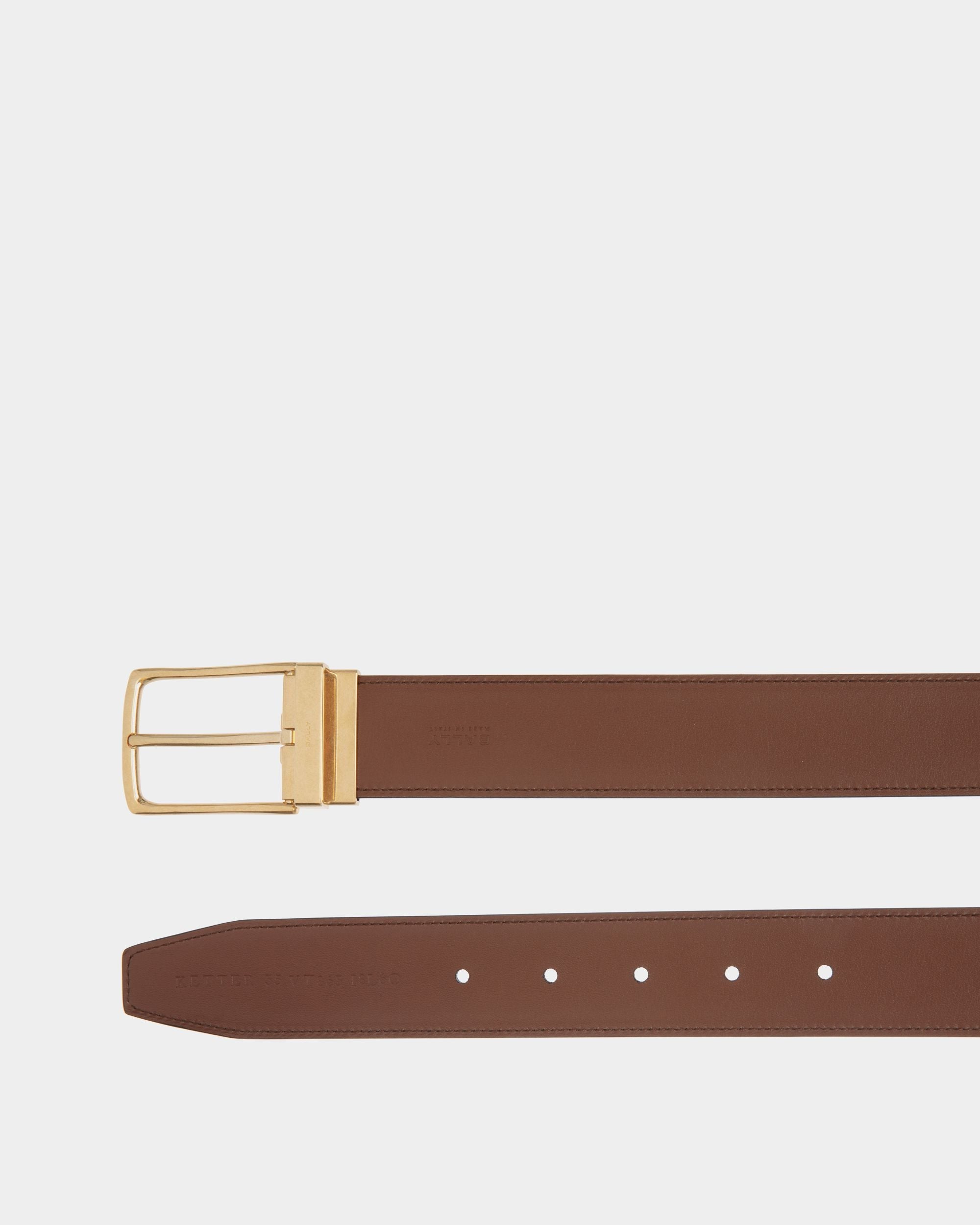 Bally Global - Cinturón Ketter Reversible Y Ajustable De 35 Mm De Piel Marrón - Marrón