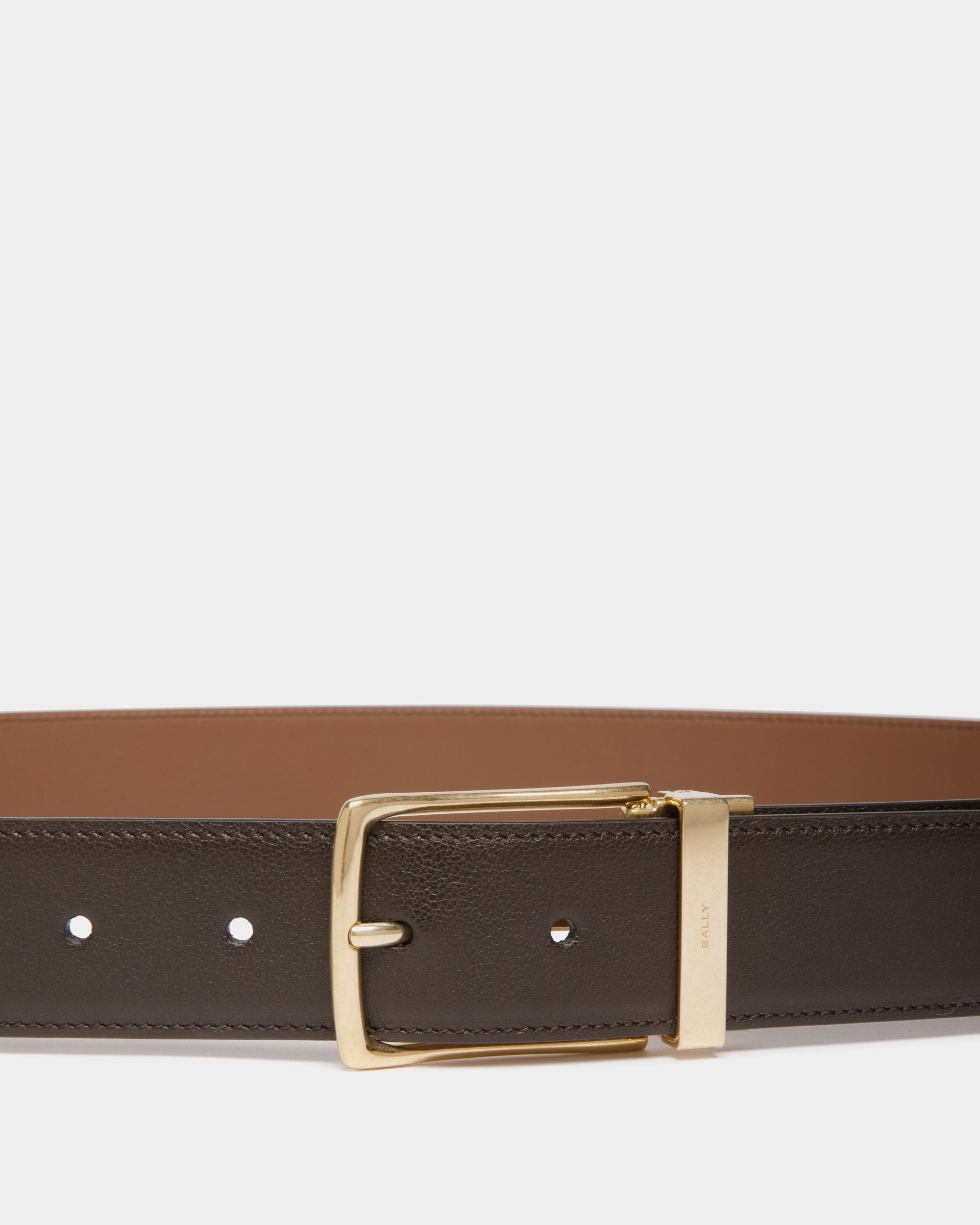 Bally Global - Cinturón Ketter Reversible Y Ajustable De 35 Mm De Piel Marrón - Marrón