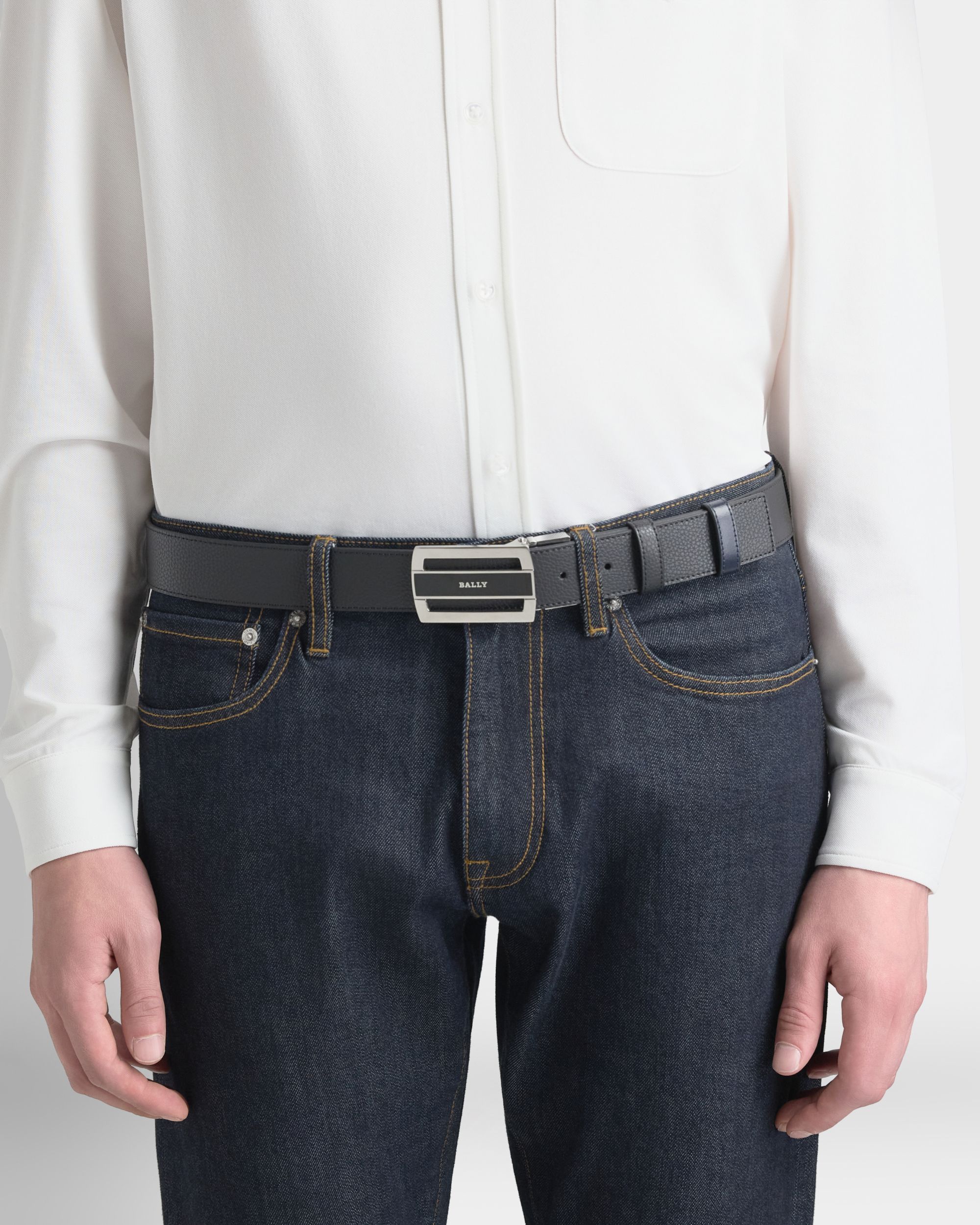 Bally Global - Ollam 35 mm Adjustable And Reversible Belt in Black Leather - Black