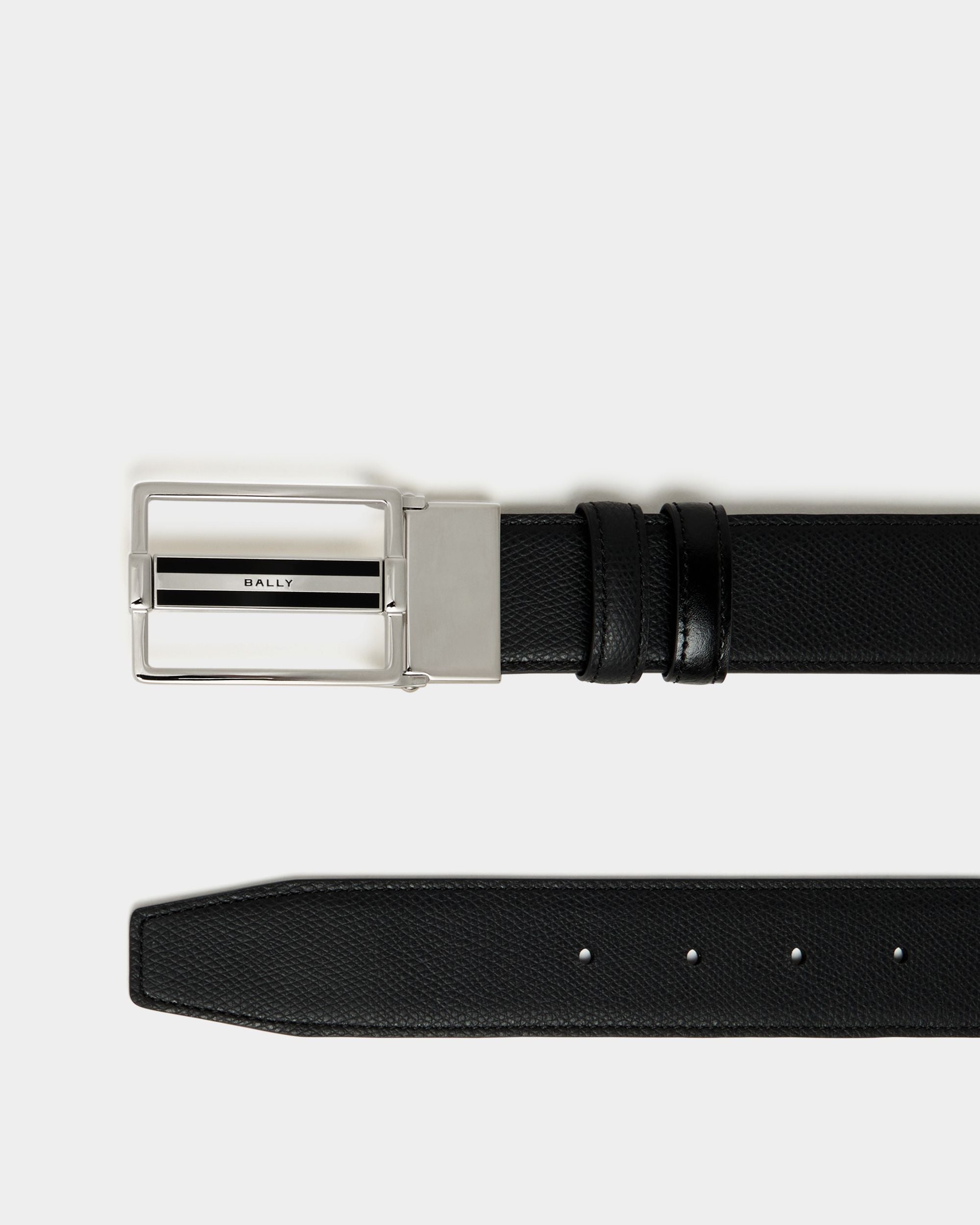 Bally Global - Verstellbarer eleganter Wendegürtel aus schwarzem Leder - Black