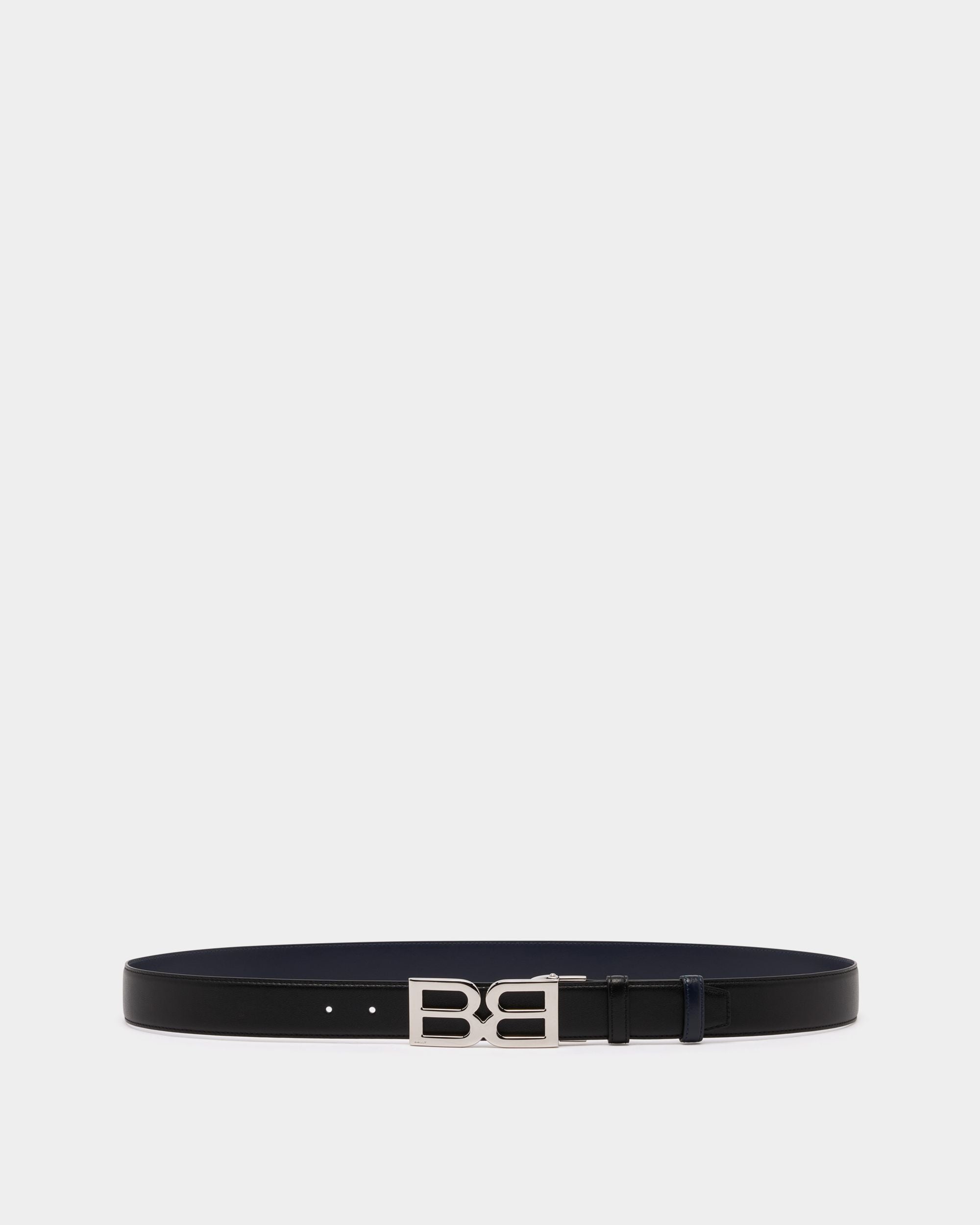 Bally Global - B Twice 35 mm Adjustable And Reversible Belt in Black And Navy Blue Leather - Multicolor