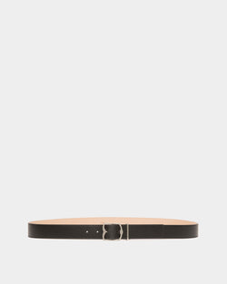 Emblem 35mm Belt in Black Grained Leather