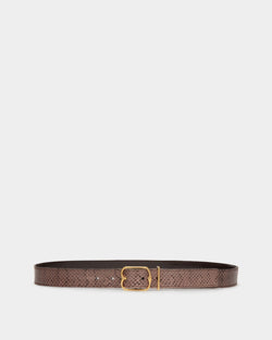 Emblem Buckle 35mm Belt In Black Leather