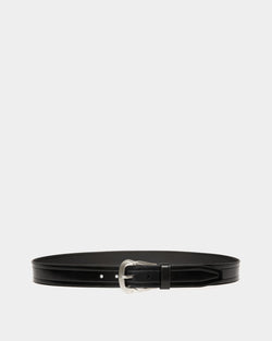 Emblem Buckle 35mm Belt In Black Leather