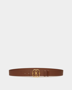 Bally Iconic 35mm Belt In Brown Leather