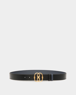 Bally Iconic Buckle Fixed-Reversible In Black Leather