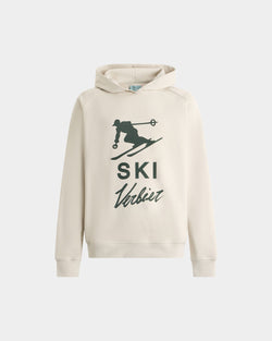 Sudadera Con Capucha De La Colección Curling De Algodón Gris Con Estampado Ski Verbier
