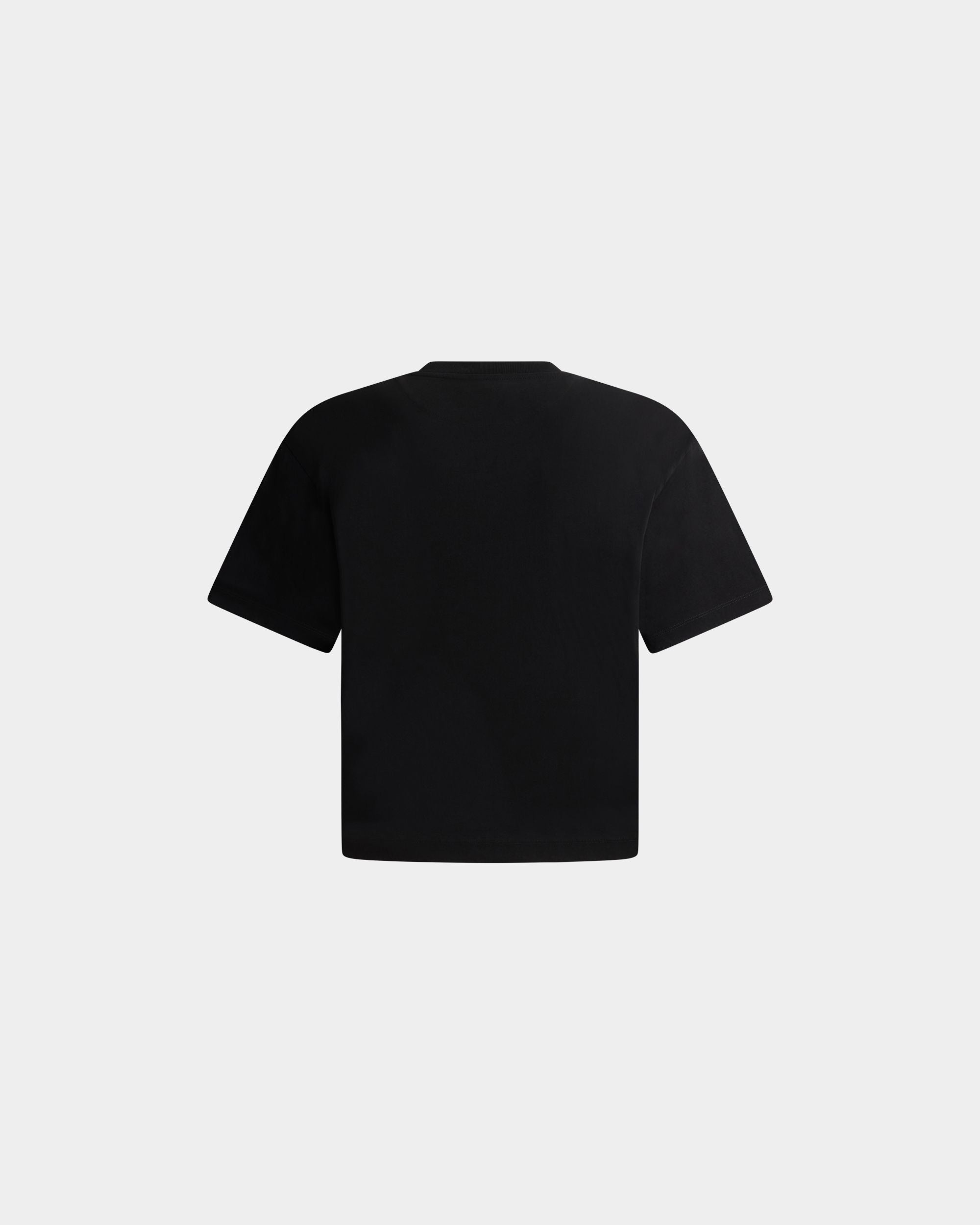Bally Global - Curling Collection T-shirt in Black Cotton with a St. Moritz Print - Negro