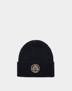 Adrien Brody Travel Collection Beanie In Navy Blue Wool