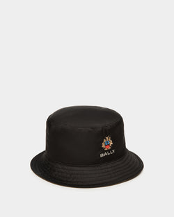 Gorro De Pescador Reversible Con Logotipo Bally Crest De Tejido Técnico Negro Y Olive Green