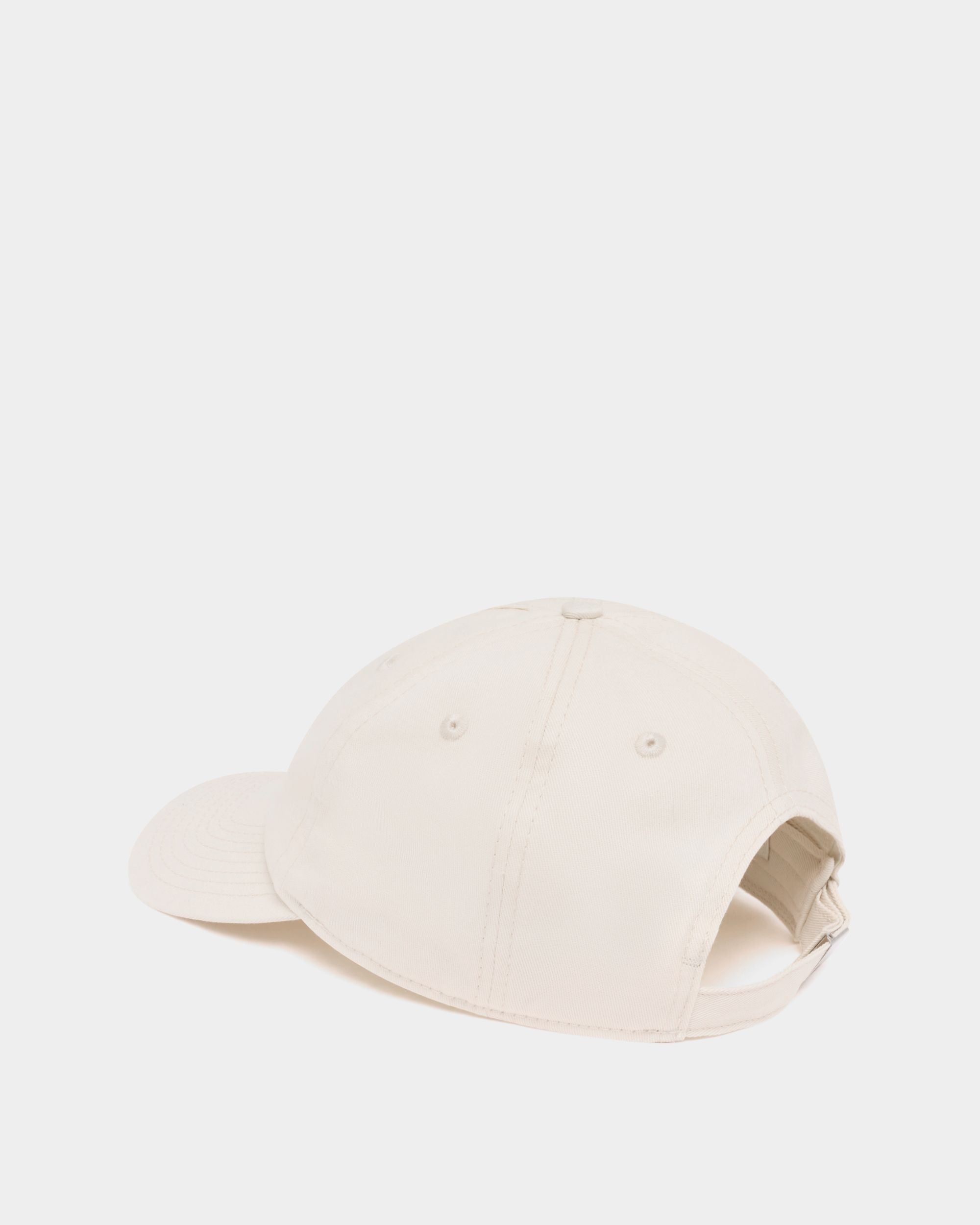 Bally Global - Baseball Hat in Ivory Cotton With a Debossed Logo - White