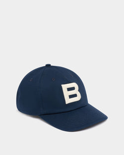Baseballmütze aus Baumwolle in Navy Blue mit Logo