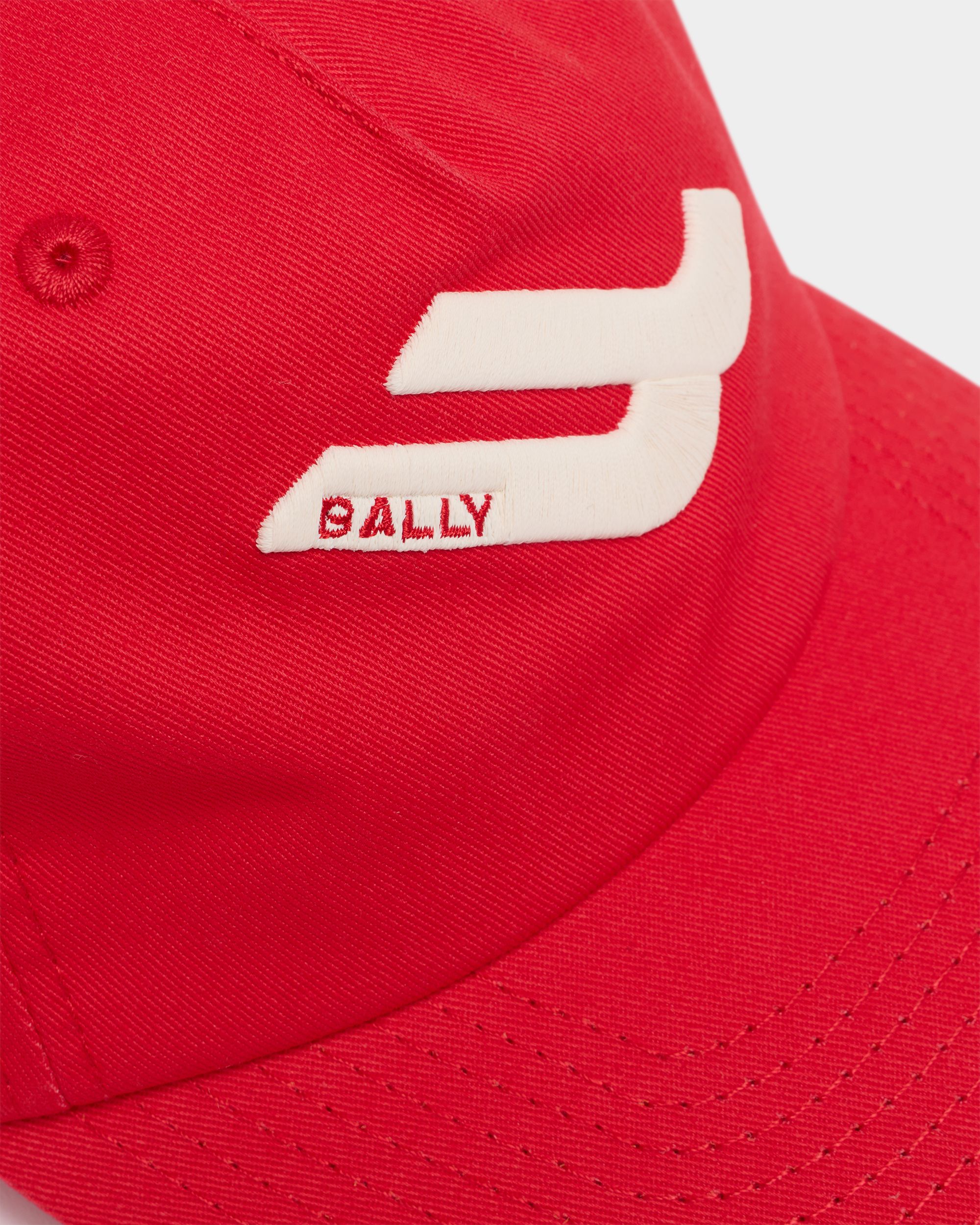 Bally Global - Baseball Hat in Red Cotton With a B-Wing Patch - Red
