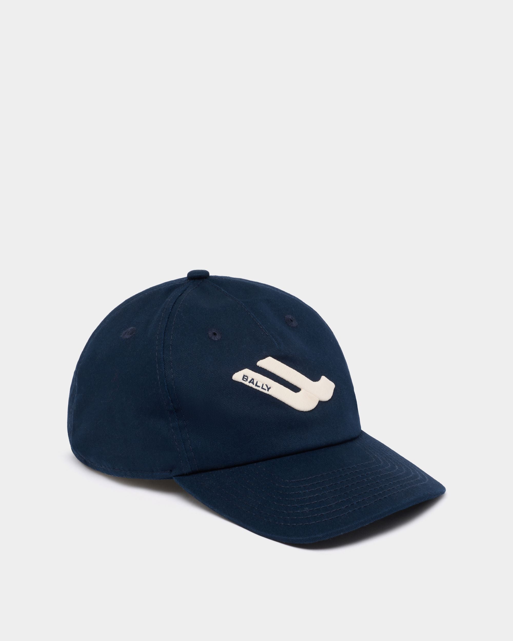 Bally Global - Baseball Hat in Navy Blue Cotton With a B-Wing Patch - Blue