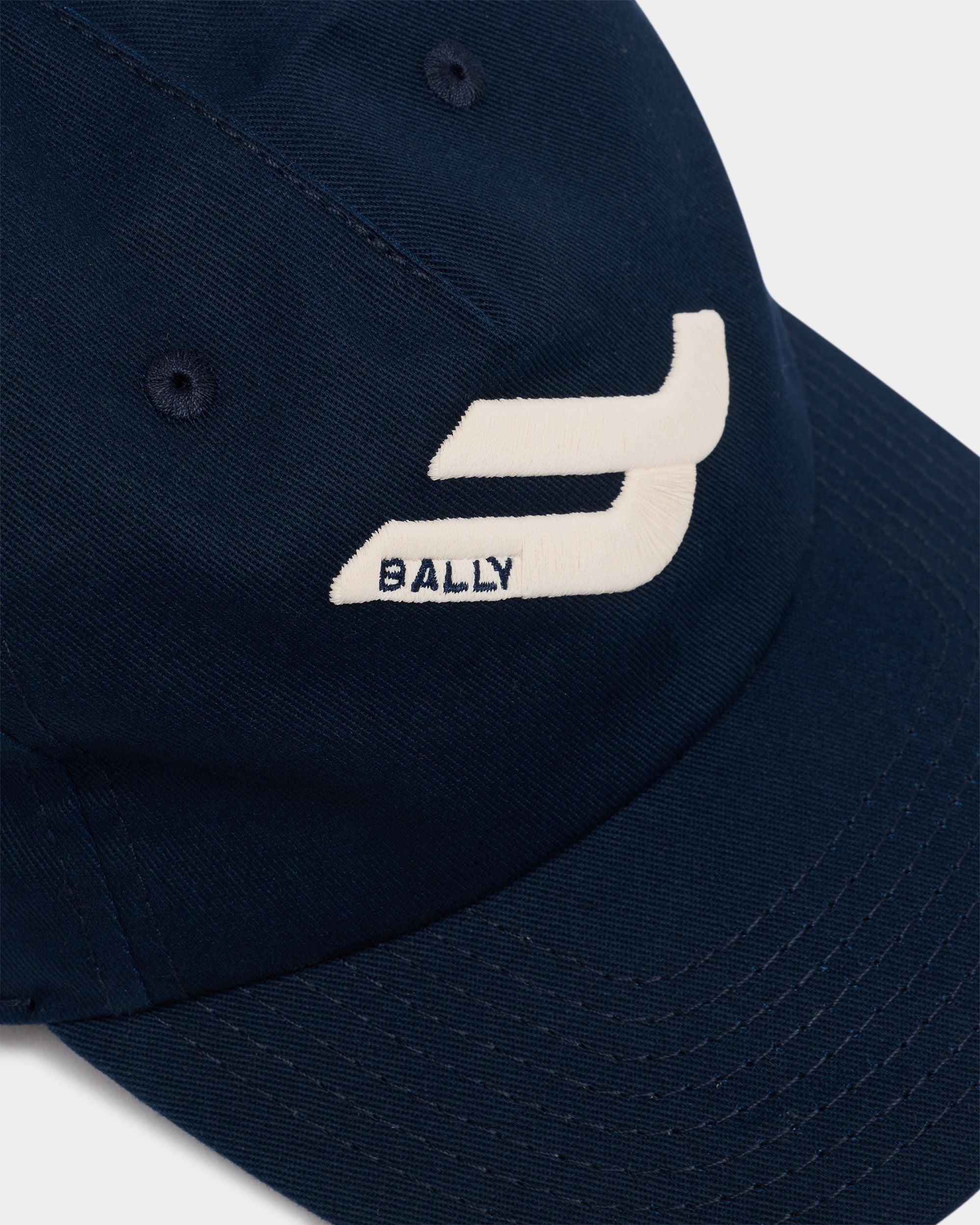 Bally Global - Baseball Hat in Navy Blue Cotton With a B-Wing Patch - Blue