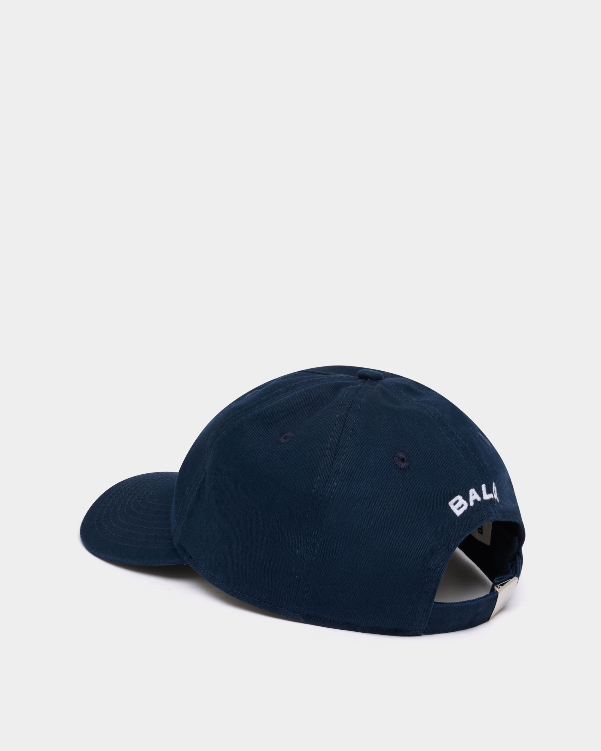 Bally Global - Baseball Hat in Navy Blue Cotton With the Bally Crest - Blue
