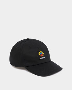 Baseball Hat in Black Cotton With the Bally Crest
