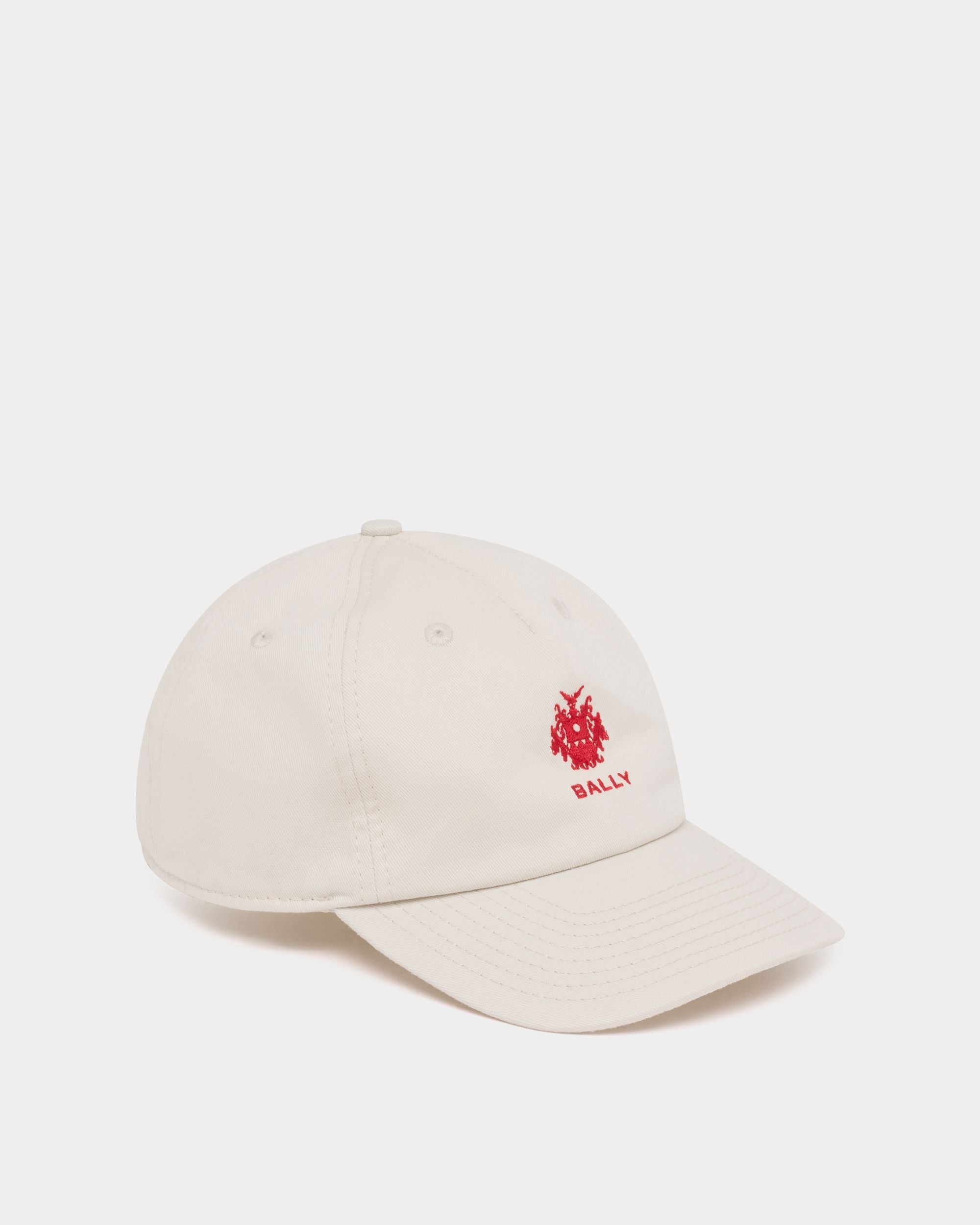 Bally Global - Gorra de béisbol de algodón marfil con escudo Bally Crest liso - Blanco