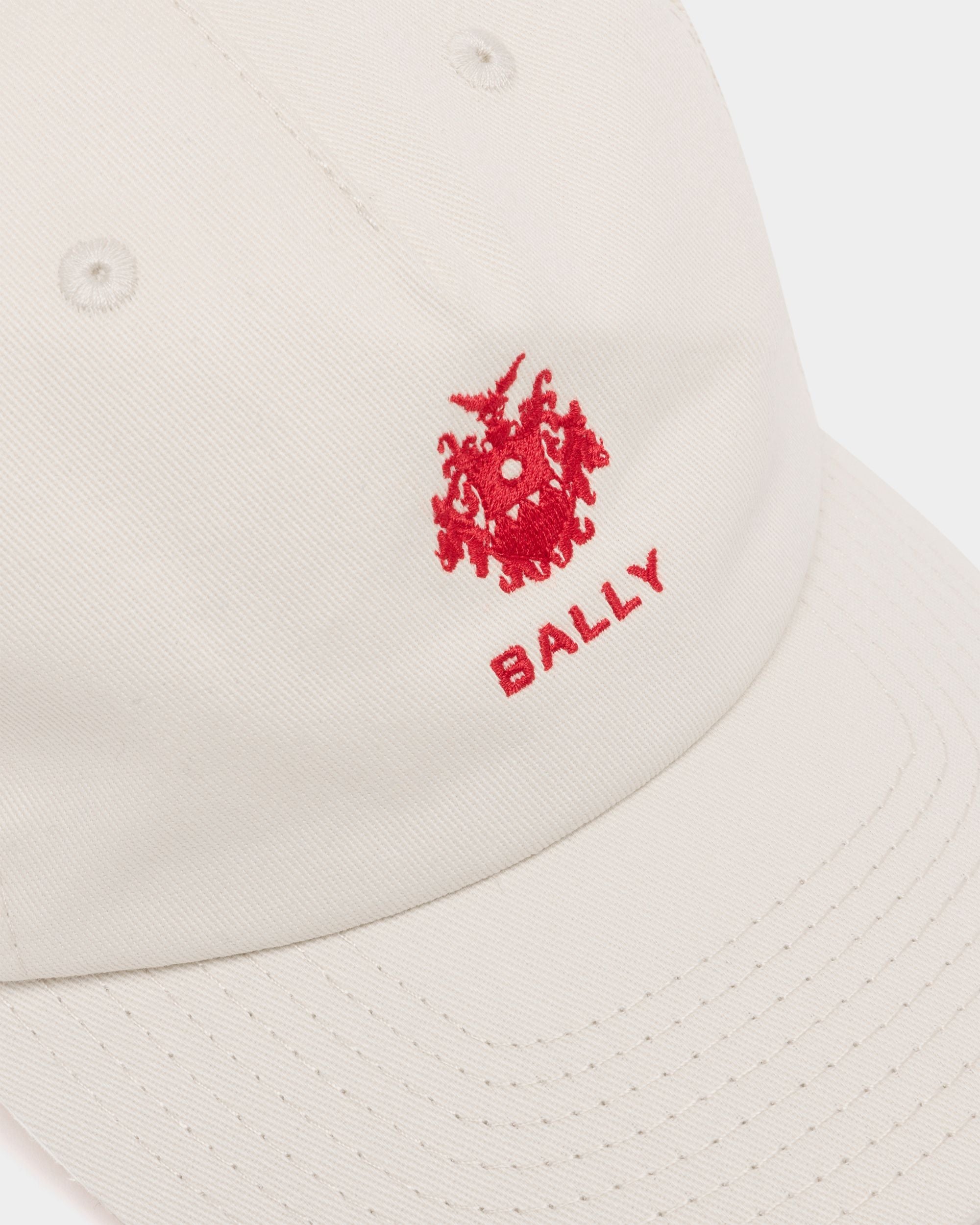 Bally Global - Gorra de béisbol de algodón marfil con escudo Bally Crest liso - Blanco