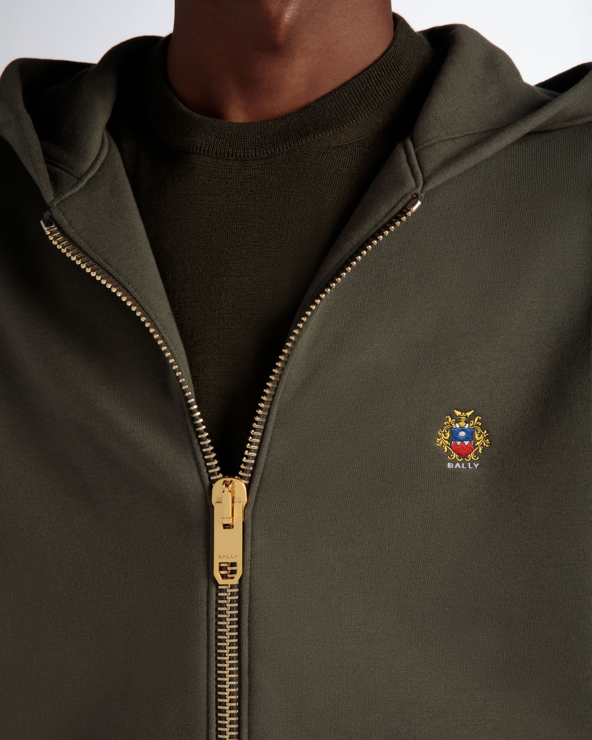 Bally Global - Sudadera Con Capucha Adrien Brody Travel Collection De Mezcla De Cachemira Olive Green - Verde